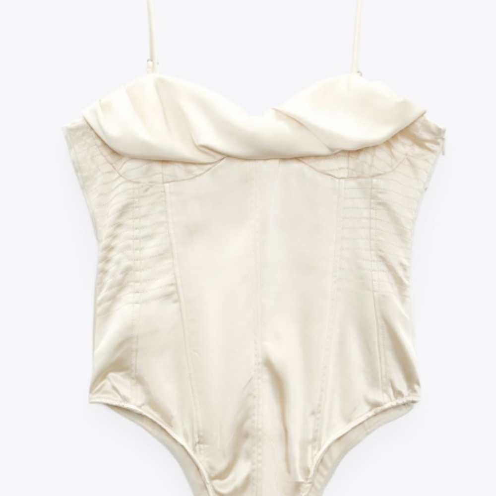 Zara satin effect bustier bodysuit